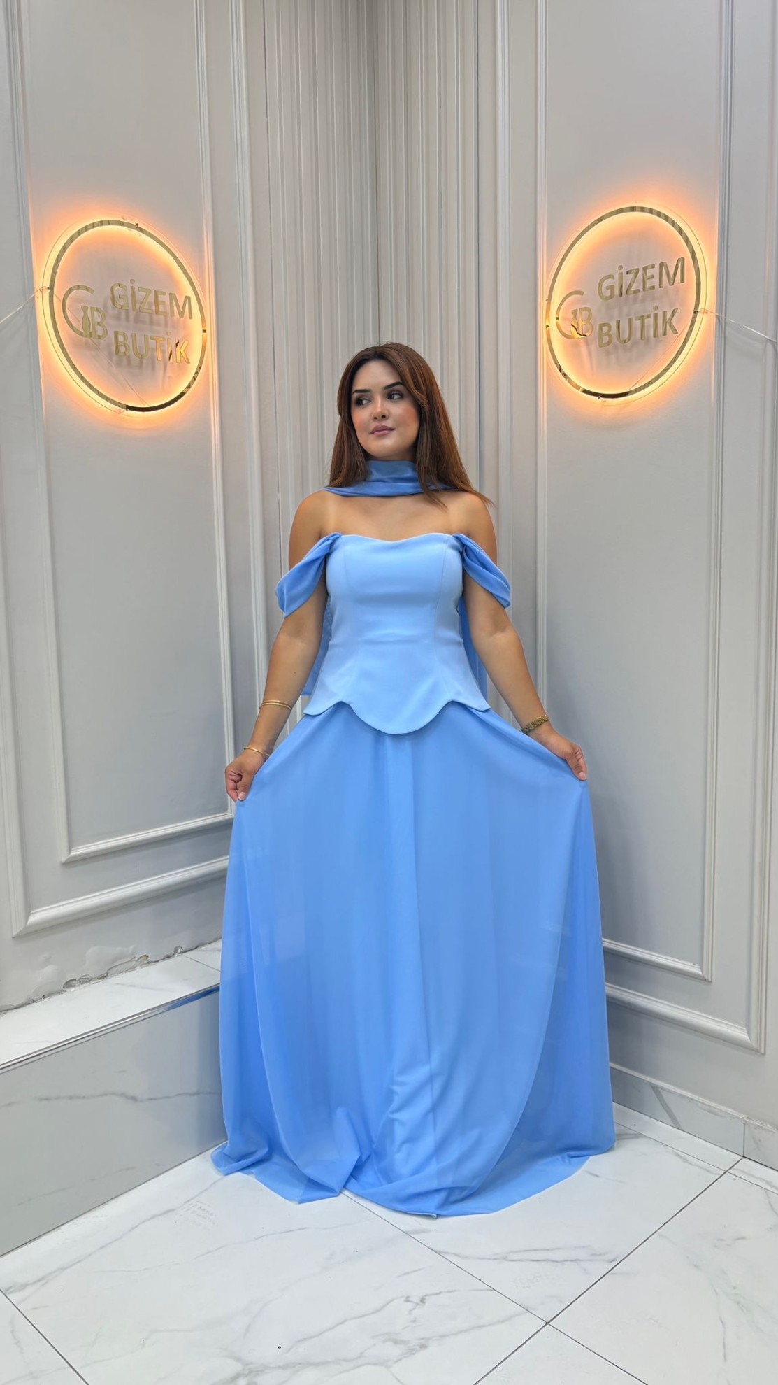 Jasmin Abiye Indigo Mavisi