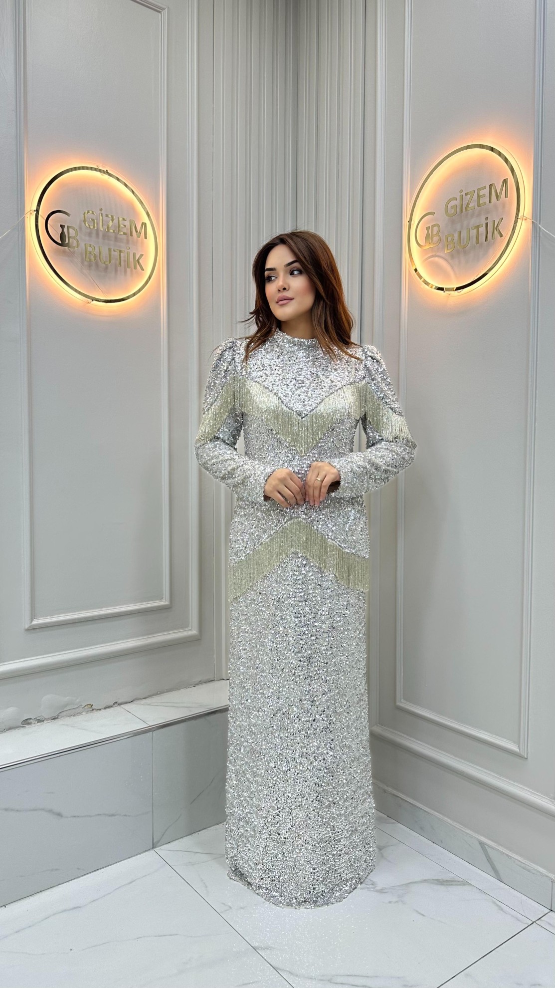 Özge Abiye Taş Rengi