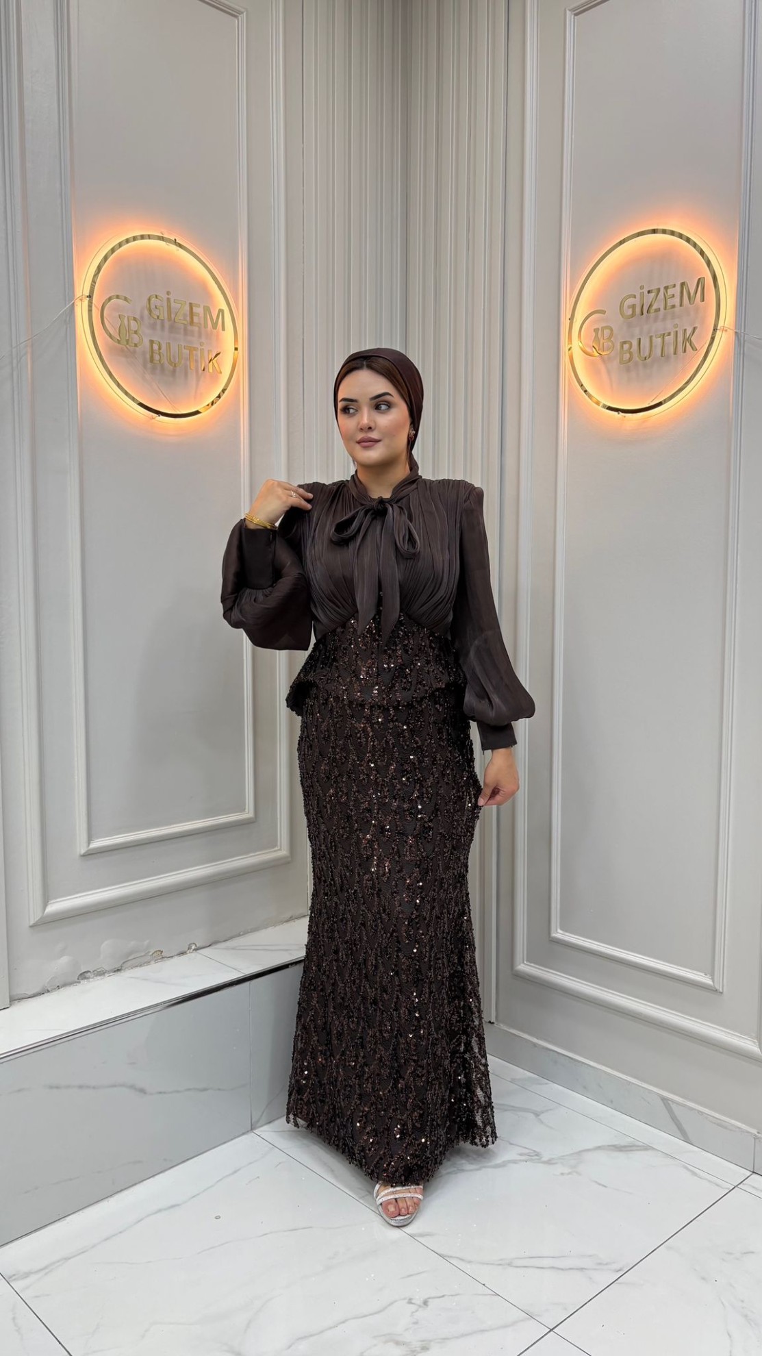 Aylin Abiye Kahverengi