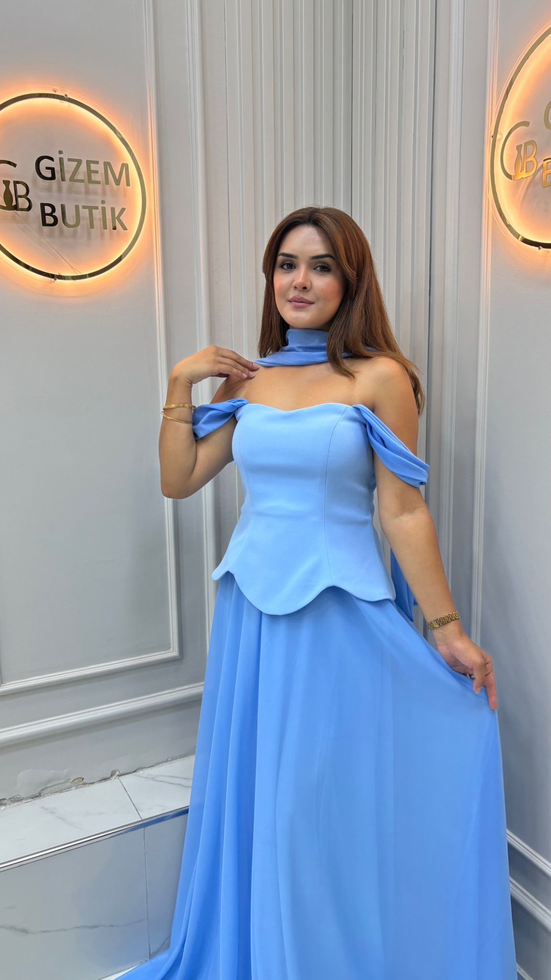 Jasmin Abiye Indigo Mavisi
