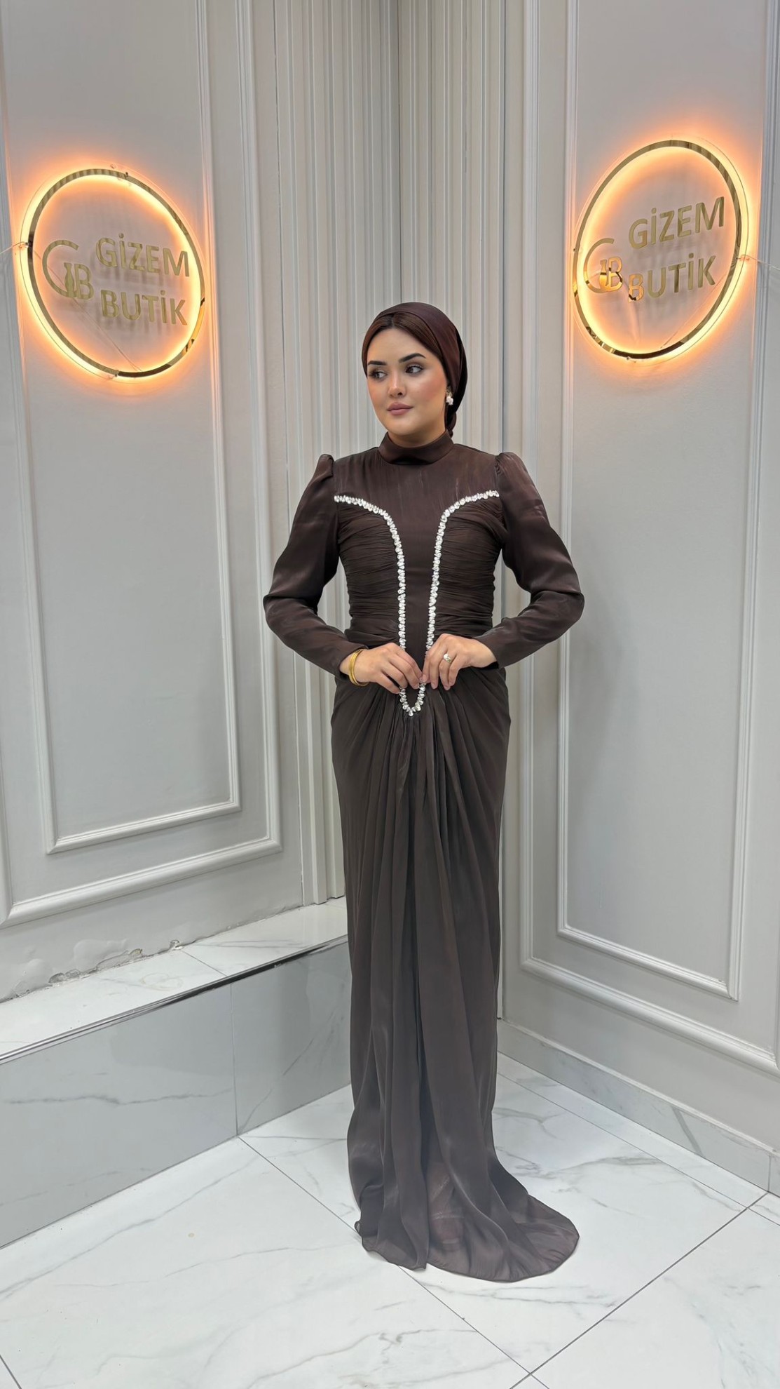 Ruveyda Abiye Kahverengi
