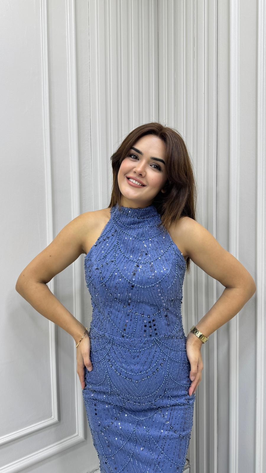 Esme Abiye Indigo Mavisi