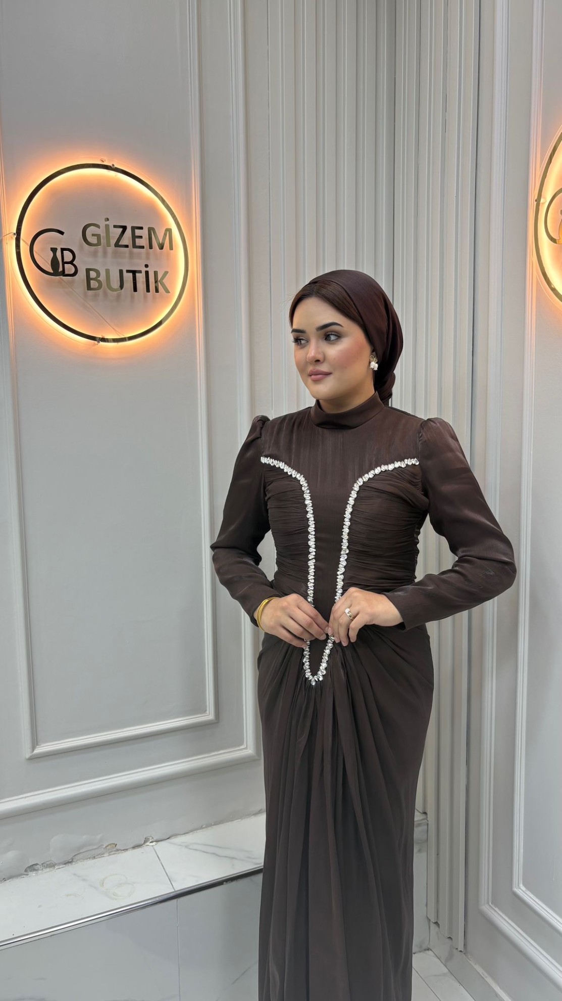 Ruveyda Abiye Kahverengi