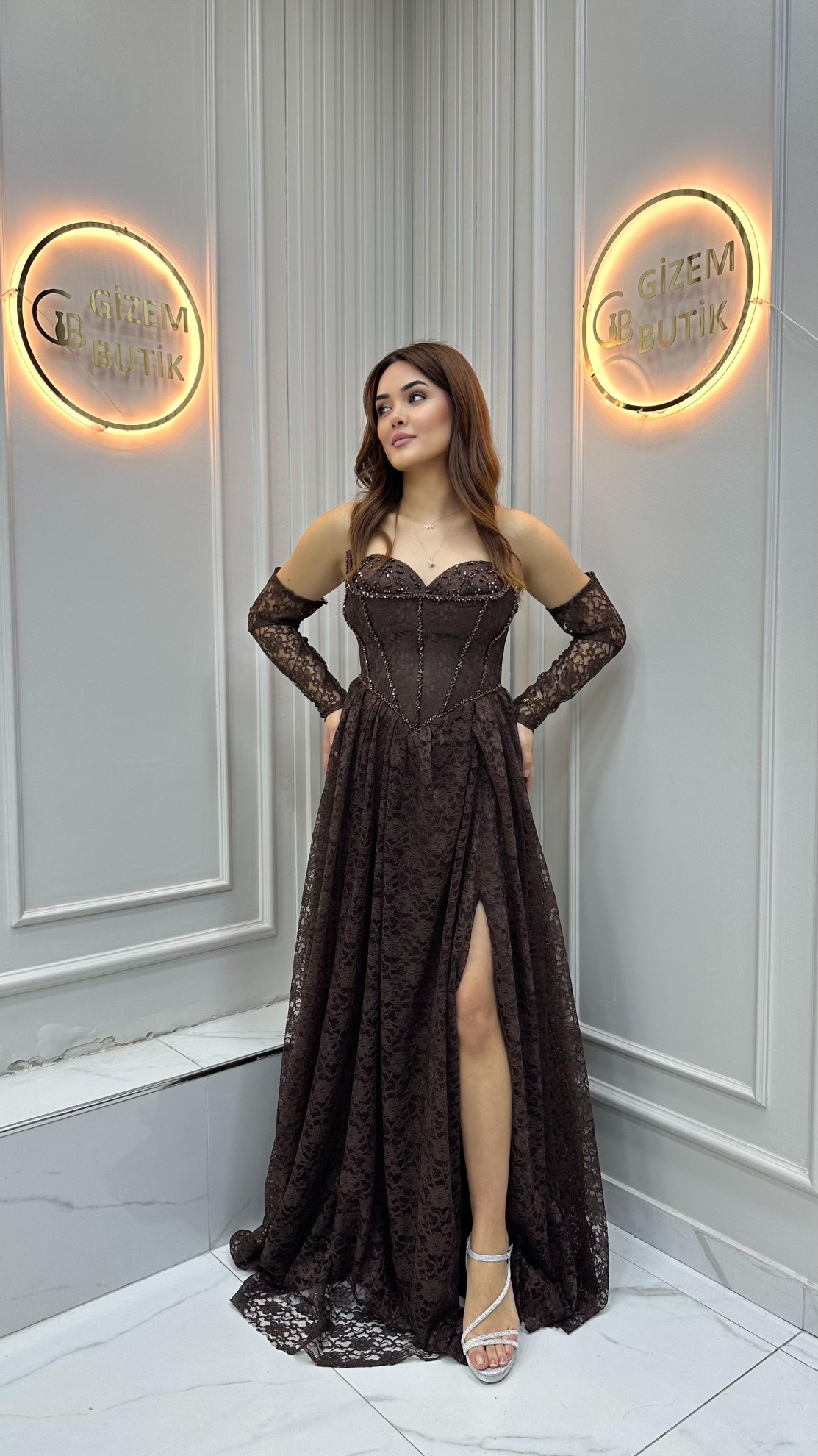 Zambak Abiye Kahverengi